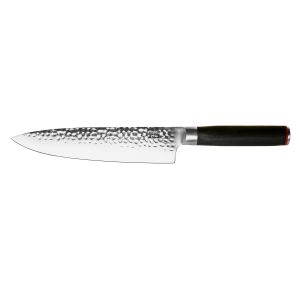 Cuchillo de cocina japonés (cuchillo de chef) martillado Gyuto KOTAI con saya y caja de bambú - hoja 20 cm