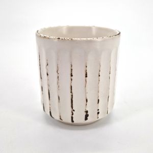 Taza Soba choko tradicional japonesa, KOHIKI SHINOGI, blanco, Blanca