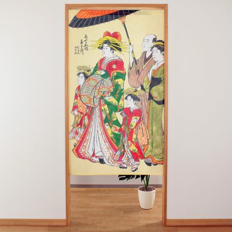 Tenda noren giapponese Ukiyoe Hanakai Oiran