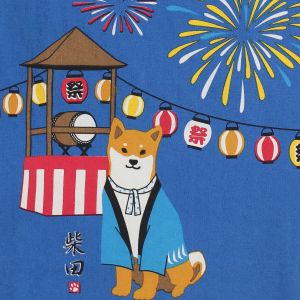 Borsa tote in cotone 100% Festive Shiba Dog - SHIBAINU PATI