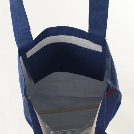 Navy blue Shiba Dog 100% cotton tote bag - AOI SHIBA