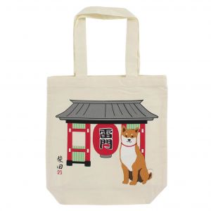 Sac tote bag 100% coton Chien Shiba- KAMINARIMON SHIBATA