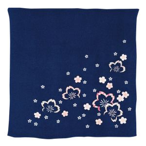 Furoshiki japonais sakura bleu marine ,SAKURA NO HANA