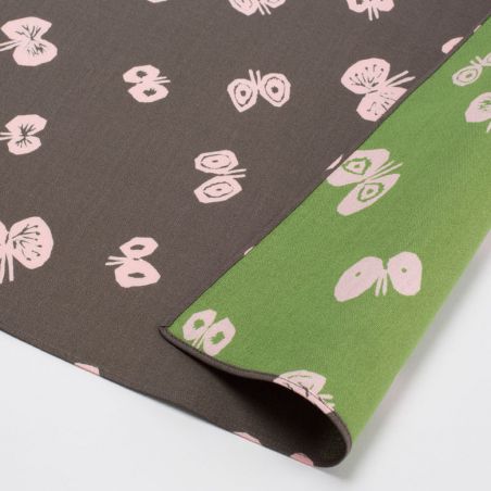 Furoshiki japonés con estampado de ciruelas de algodón reversible, ISA MONYO