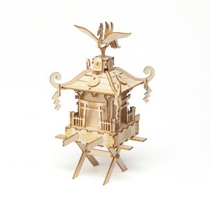 Puzzle wooden art Transportable shrine Mikoshi, KI-GU-MI PLUS