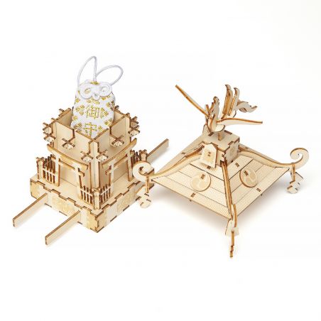 Puzzle wooden art Transportable shrine Mikoshi, KI-GU-MI PLUS
