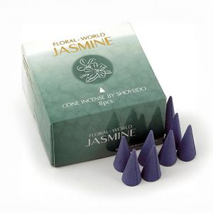 Papierblume mit 8 Räucherkegeln mit Halter - FLORAL WORLD JASMINE - Jasmin