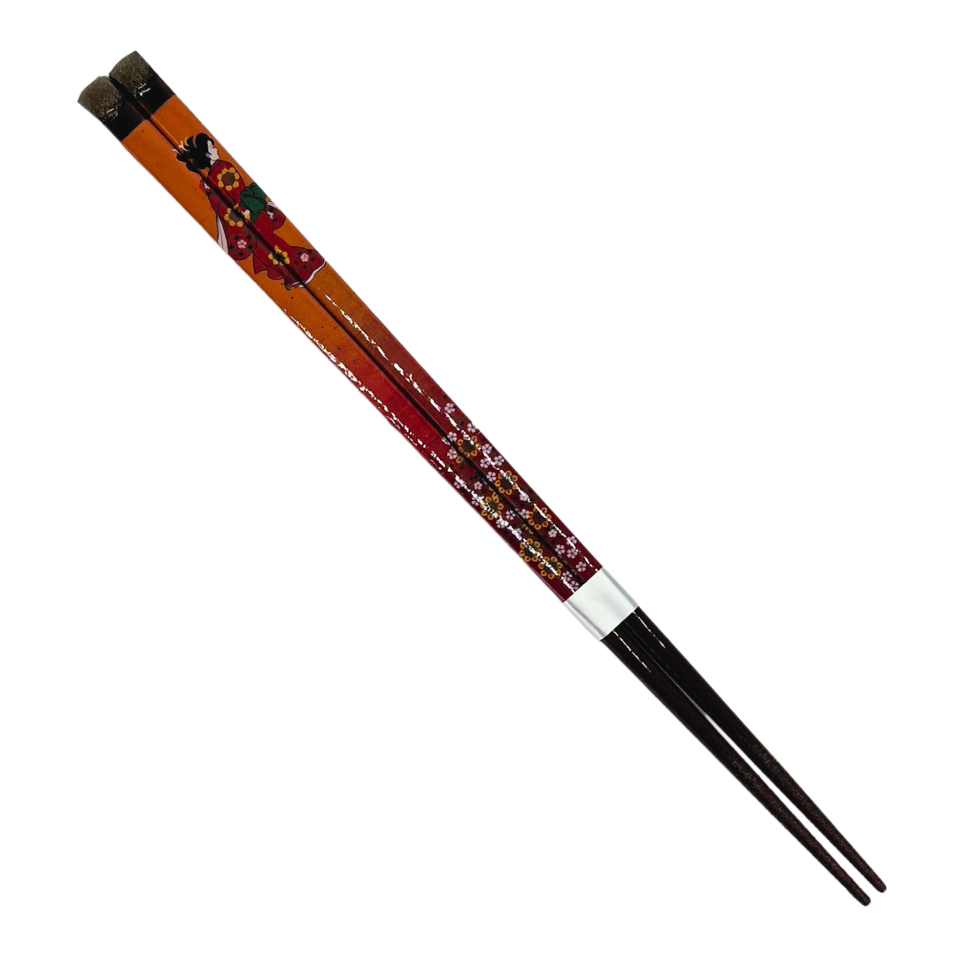 Par de palillos japoneses en madera natural - WAKASA NURI KIN TO GIN