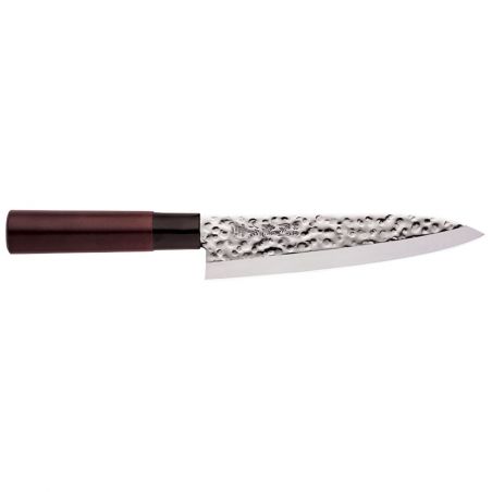 Couteau de cuisine japonais martelé pour découpage de la viande, GYUTO, 18cm