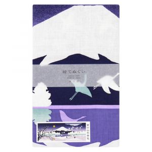 Cotton towel, TENUGUI, Mount Fuji in winter under the snow, FUYU