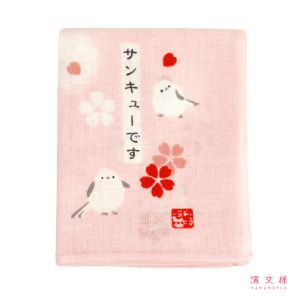 Japanese cotton handkerchief, bird pattern, TORI