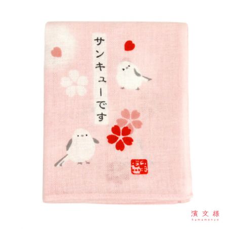 Japanese cotton handkerchief, bird pattern, TORI