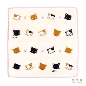 Mouchoir japonais en coton pour enfants, Chat, NEKO