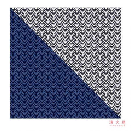 Japanese cotton handkerchief with wave pattern, SEIGAIHA