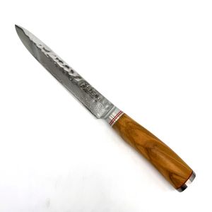 Grand couteau à découper avec manche d'olivier - Orivu~ie - 20cm