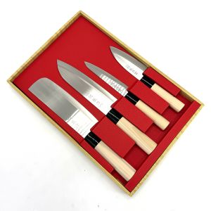 Coffret de 4 couteaux japonais Santoku Nakiri Sashimi Deba - SEKIRYU