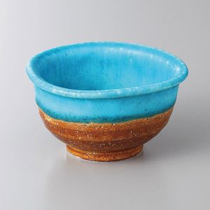 Recipiente de cerámica japonés pequeño, azul turquesa, KAIYO