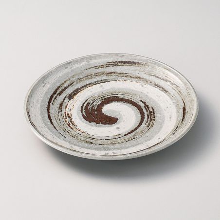 medium-sized round plate with whirlpool pattern white NARUTO