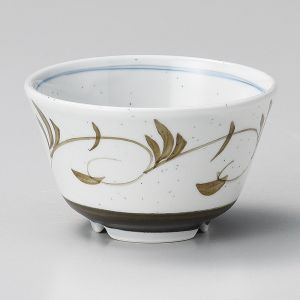 Japanese ceramic tea cup, gray and brown arabesques - ARABESUKU