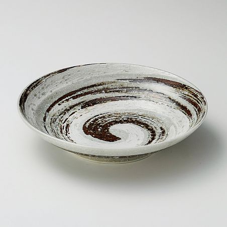 Piatto in ceramica giapponese modelli UZUMAKI - Marrone