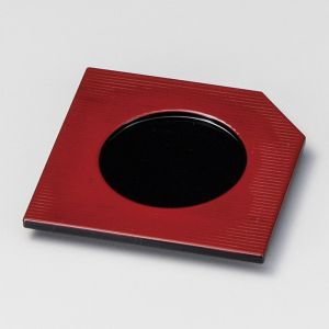 Coaster in resin, red and black, JIMINA