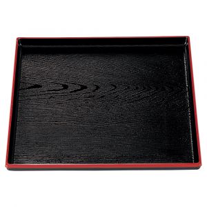 Square tray with adhesive coating, DAIZU MOKUME BON, black