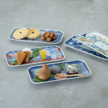 Set of 5 small square ceramic plates - OKAN