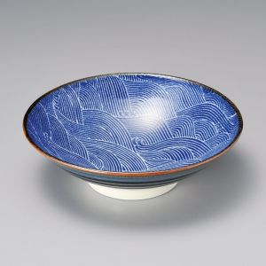 Japanese blue nami seigaiha bowl