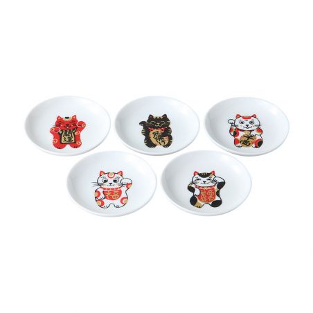 Set de 5 petites assiettes en céramique- MANEKINEKO