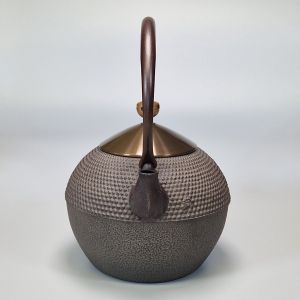 Hervidor japonés de hierro fundido, negro, tapa de cobre, 1,5 lt, HOUJOU HARARE