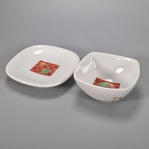 Ceramic vessel and saucer set - MOMIJI NAMI