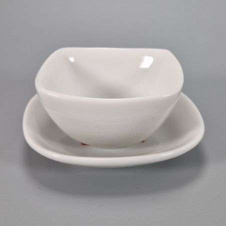 Ceramic vessel and saucer set - UME SHIROI