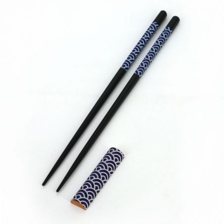 Chopsticks and chopstick rest set - SEIGAIHA