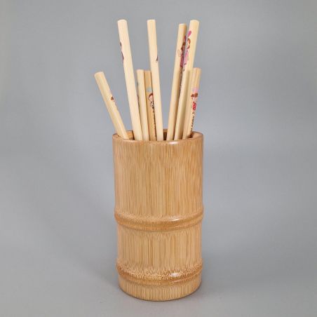 Pot de rangement en bambou, ZUNDO, 7.5x13.5cm