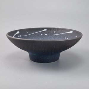 Japanese bowl in raw ceramic, blue gray, KIMO I
