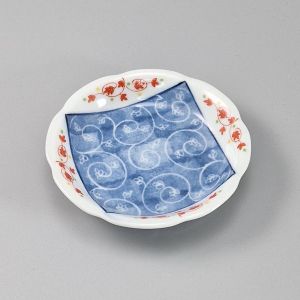 Small Japanese ceramic plate with vegetable spirals - SHOKUBUTSU