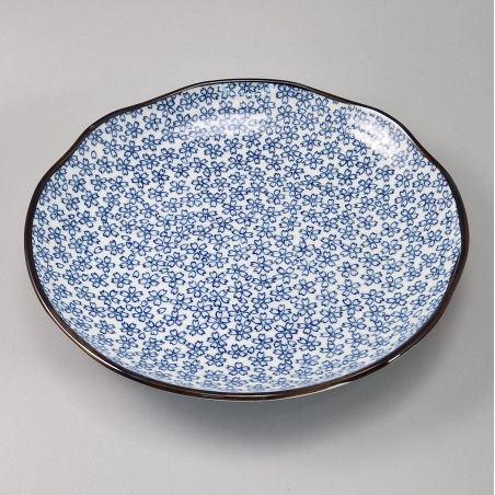 Duo of round Japanese chrysanthemum plates - KIKU