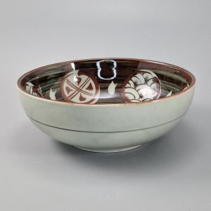 Ciotola in ceramica giapponese beige e marrone - NAMI