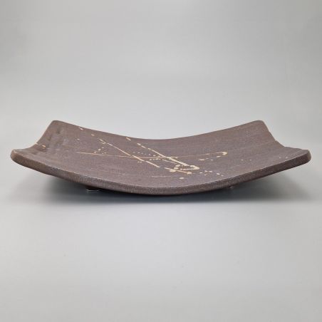 Rectangular brown ceramic plate - RANDAMUSUPURASSHU