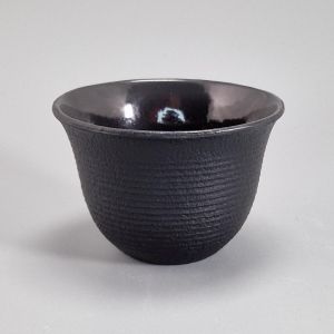 Black enameled Japanese cast iron mug, ROJI ITOME