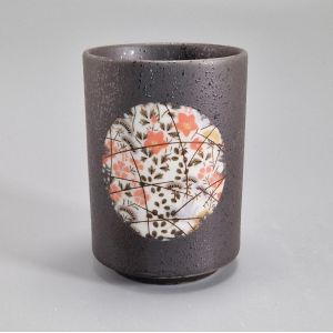 Japanese ceramic tea cup, flower circle - FURORARU