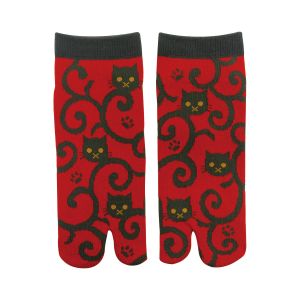 Chaussettes japonaises tabi , Chat arabesque, KARAKUSANEKO