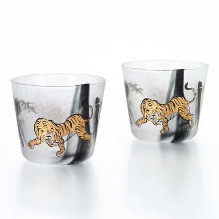 Set de 2 verres à Whisky japonais, tigre, PREMIUM TORA