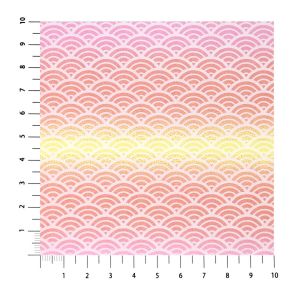 large sheet of Japanese paper, YUZEN WASHI, pink, waves, Nami