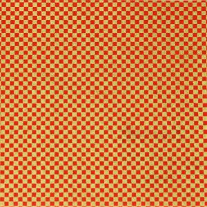 large sheet of Japanese paper, YUZEN WASHI, red/gold, Checkered pattern