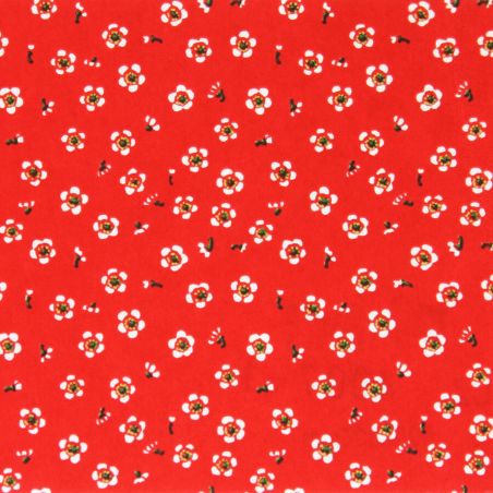 large sheet of Japanese paper, YUZEN WASHI, red, Kohana Komon