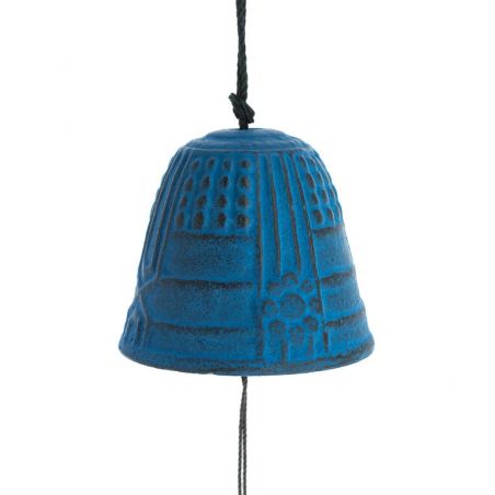 Cloche à vent Feng Shui Furin Iwachu Bleu 4,5 cm