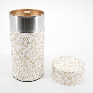 White Japanese tea box in washi paper - FUREKU - 200gr
