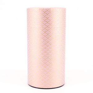 Caja de té japonés rosa en papel washi - PINKU SEIGAIHA - 200gr