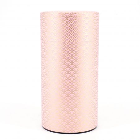 Caja de té japonés rosa en papel washi - PINKU SEIGAIHA - 200gr